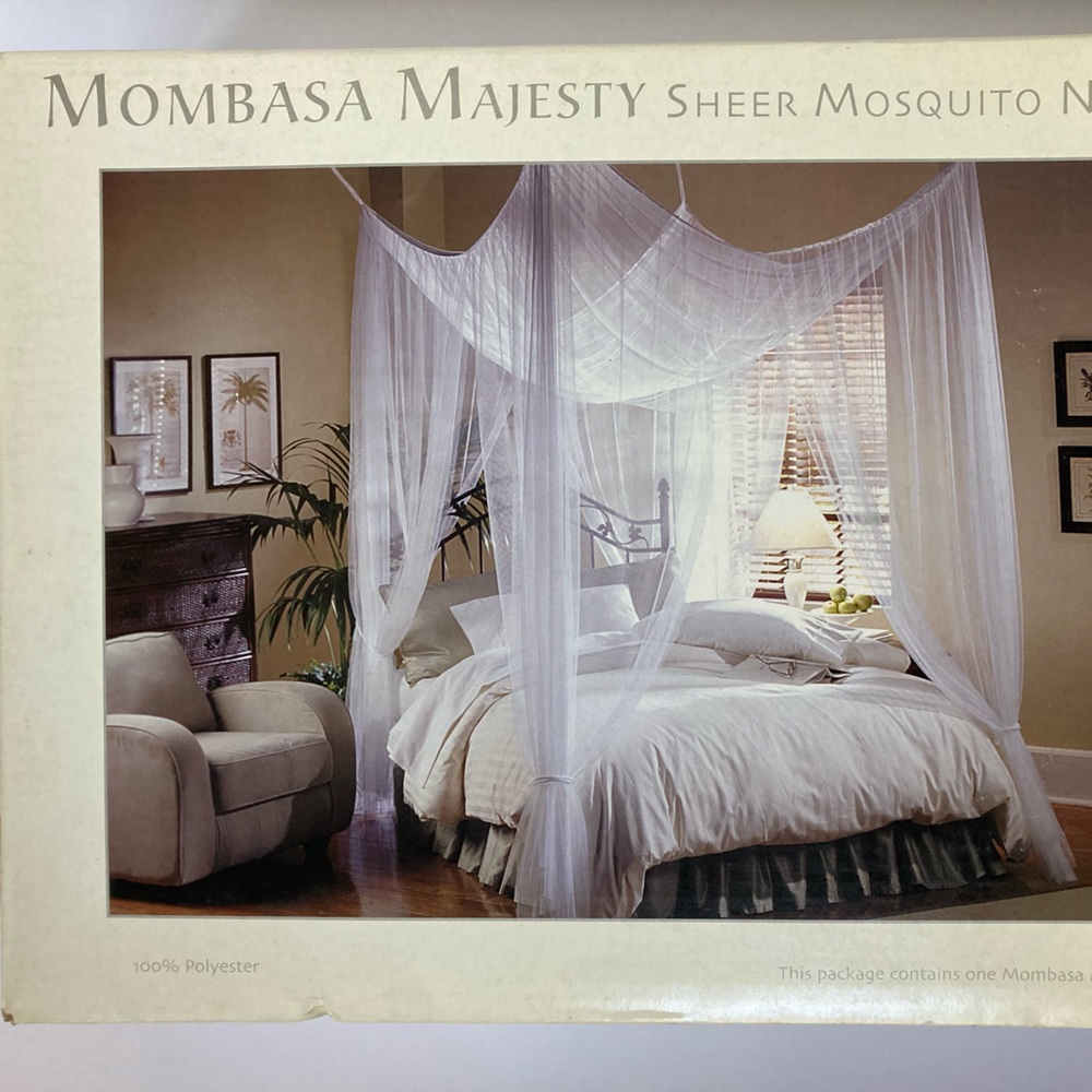 Mombasa Majesty Sheer Mosquito Net Canopy- White
